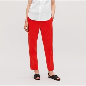 COS straight press-fold trousers, vibrant red